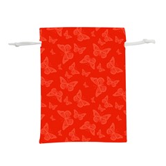 Vermilion Red Butterfly Print Lightweight Drawstring Pouch (S) from ArtsNow.com Front