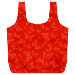 Vermilion Red Butterfly Print Full Print Recycle Bag (XXL) from ArtsNow.com Back
