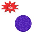 Violet Purple Butterfly Print 1  Mini Buttons (10 pack) 