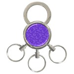 Violet Purple Butterfly Print 3-Ring Key Chain