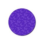 Violet Purple Butterfly Print Rubber Coaster (Round) 