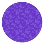 Violet Purple Butterfly Print Magnet 5  (Round)