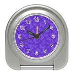Violet Purple Butterfly Print Travel Alarm Clock