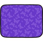 Violet Purple Butterfly Print Fleece Blanket (Mini)