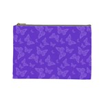 Violet Purple Butterfly Print Cosmetic Bag (Large)