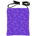 Violet Purple Butterfly Print Shoulder Sling Bag
