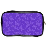 Violet Purple Butterfly Print Toiletries Bag (Two Sides)