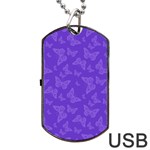Violet Purple Butterfly Print Dog Tag USB Flash (One Side)