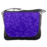 Violet Purple Butterfly Print Messenger Bag