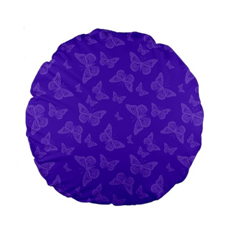 Violet Purple Butterfly Print Standard 15  Premium Round Cushions from ArtsNow.com Front