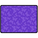 Violet Purple Butterfly Print Double Sided Fleece Blanket (Large) 