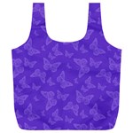 Violet Purple Butterfly Print Full Print Recycle Bag (XXXL)