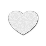 Wedding White Butterfly Print Heart Coaster (4 pack) 