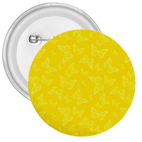 Lemon Yellow Butterfly Print 3  Buttons from ArtsNow.com Front