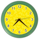 Lemon Yellow Butterfly Print Color Wall Clock