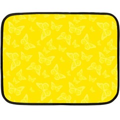 Lemon Yellow Butterfly Print Double Sided Fleece Blanket (Mini)  from ArtsNow.com 35 x27  Blanket Front