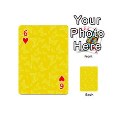 Lemon Yellow Butterfly Print Playing Cards 54 Designs (Mini) from ArtsNow.com Front - Heart6