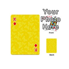 King Lemon Yellow Butterfly Print Playing Cards 54 Designs (Mini) from ArtsNow.com Front - DiamondK