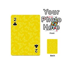 Lemon Yellow Butterfly Print Playing Cards 54 Designs (Mini) from ArtsNow.com Front - Club2