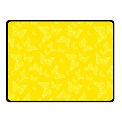 Lemon Yellow Butterfly Print Double Sided Fleece Blanket (Small)  from ArtsNow.com 45 x34  Blanket Back
