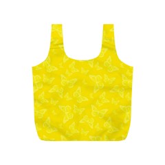 Lemon Yellow Butterfly Print Full Print Recycle Bag (S) from ArtsNow.com Back