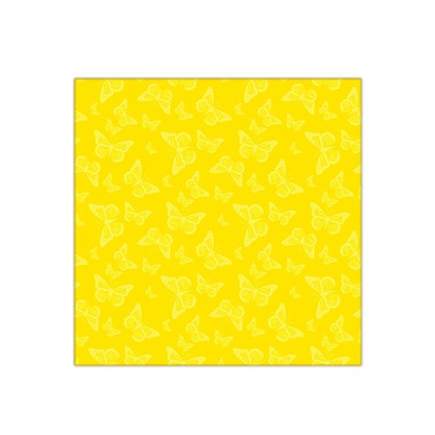 Lemon Yellow Butterfly Print Satin Bandana Scarf from ArtsNow.com Front