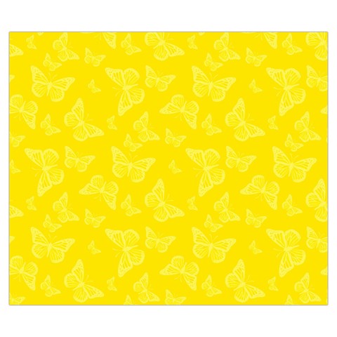 Lemon Yellow Butterfly Print Zipper Large Tote Bag from ArtsNow.com Front
