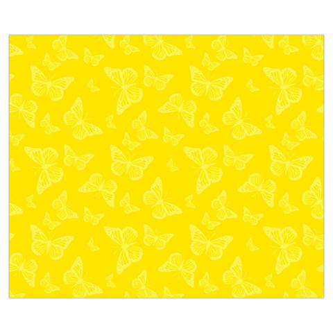 Lemon Yellow Butterfly Print Zipper Medium Tote Bag from ArtsNow.com Front