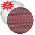 Boho Rustic Pink 3  Buttons (100 pack) 