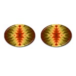 Red Gold Tie Dye Cufflinks (Oval)