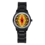 Red Gold Tie Dye Stainless Steel Round Watch