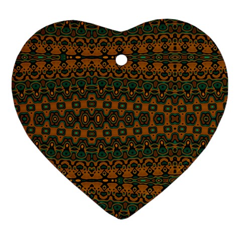 Boho Rustic Green Heart Ornament (Two Sides) from ArtsNow.com Front