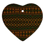 Boho Rustic Green Heart Ornament (Two Sides)