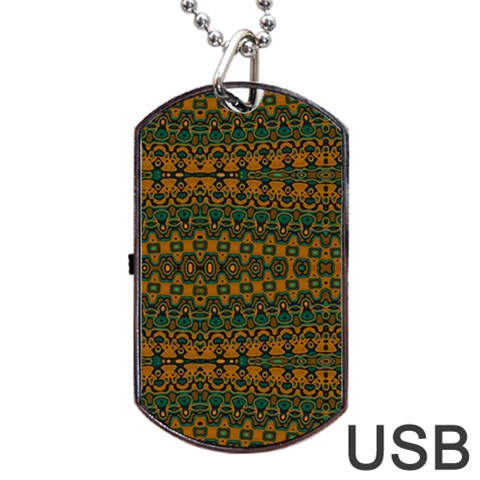 Boho Rustic Green Dog Tag USB Flash (Two Sides) from ArtsNow.com Front