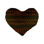 Boho Rustic Green Standard 16  Premium Heart Shape Cushions