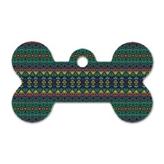 Boho Summer Green Dog Tag Bone (Two Sides) from ArtsNow.com Front