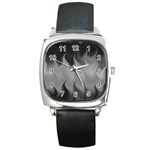 Abstract Black Grey Square Metal Watch