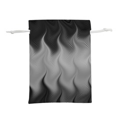 Abstract Black Grey Lightweight Drawstring Pouch (L) from ArtsNow.com Front