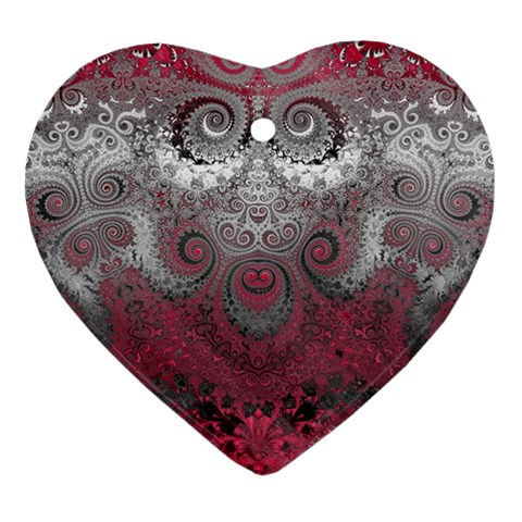 Black Pink Spirals and Swirls Heart Ornament (Two Sides) from ArtsNow.com Front