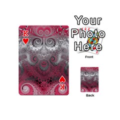 King Black Pink Spirals and Swirls Playing Cards 54 Designs (Mini) from ArtsNow.com Front - HeartK