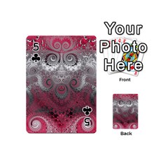 Black Pink Spirals and Swirls Playing Cards 54 Designs (Mini) from ArtsNow.com Front - Club5