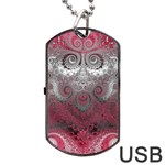 Black Pink Spirals and Swirls Dog Tag USB Flash (One Side)