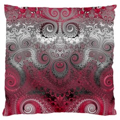 Black Pink Spirals and Swirls Large Cushion Case (Two Sides) from ArtsNow.com Front