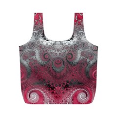 Black Pink Spirals and Swirls Full Print Recycle Bag (M) from ArtsNow.com Front