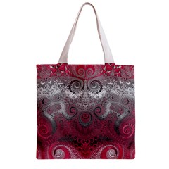 Black Pink Spirals and Swirls Zipper Grocery Tote Bag from ArtsNow.com Front