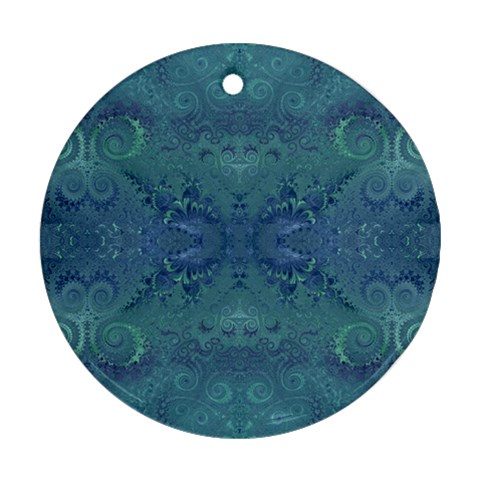 Teal Spirals and Swirls Ornament (Round) from ArtsNow.com Front
