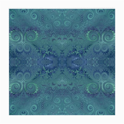 Teal Spirals and Swirls Medium Glasses Cloth (2 Sides) from ArtsNow.com Front