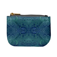 Teal Spirals and Swirls Mini Coin Purse from ArtsNow.com Front