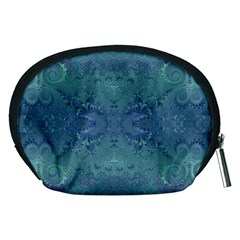 Teal Spirals and Swirls Accessory Pouch (Medium) from ArtsNow.com Back