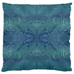 Teal Spirals and Swirls Standard Flano Cushion Case (Two Sides)